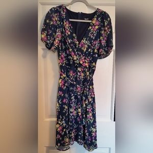 DKNY Dress Navy Floral Print Size 14